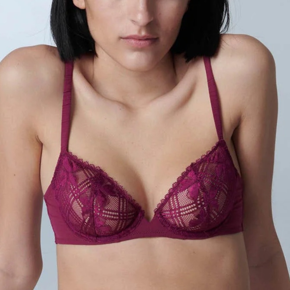 Simone Perele Burgundy Lace Underwire Bra